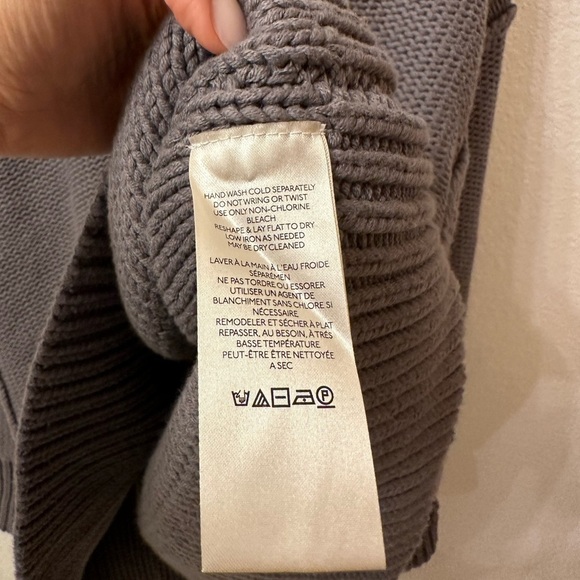 Free People Alli V Neck Knit Sweater Grey XS Oversized - Picture 8 of 9